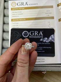 diamantové zlaté stříbrné náušnice prsten moissanite - 5