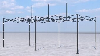 Rozkládací nůžkový stan 6x3m s boční plachtou - 5