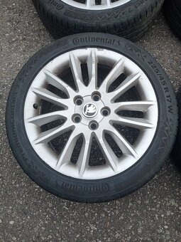 Alu kola Škoda 5x112 s pneu Continental 225/45 R17. Sada 4ks - 5