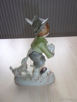 STARÁ PORCELÁNOVÁ FIGURKA - KLUK, BÁBOVKA A PES - 5