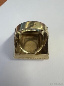 Velký zlatý pánský prsten 585/1000 , 30,90g vel.75 - 5