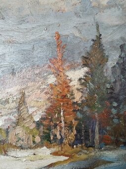 obraz ZIMNÍ KRKONOŠE, olej, sign. L. Trinkmoc - 5