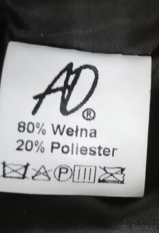 Vlněný ćerný kabat pro mladé, vel. 14 - 5