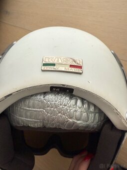 BILA HELMA KASK vel. 56 Swarovski kaminky - 5