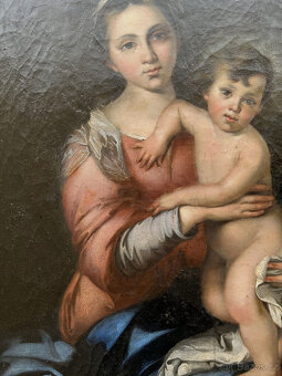 18. století. Madona s dítětem italské školy, starožitná olej - 5