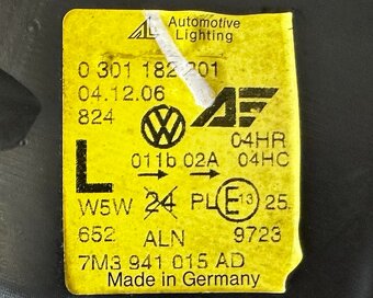 Levý halogen světlo 7M3941016AH VW Sharan 7M r.v. 2007 - 5