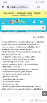 Multifunkcni jidelni zidlicka + stolek - 5