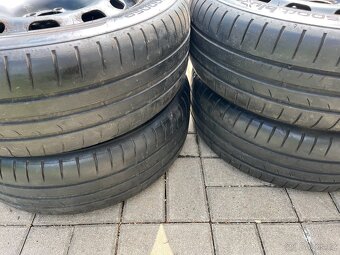 4x plechové disky 5x100 R15, letní pneu 50% - 5