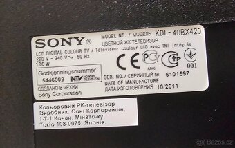 Prodám Televizor Sony KDL- 40BX420,LSD - 5