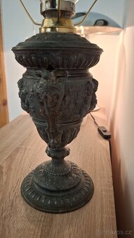 Velká secesní petrolejová lampa - 5