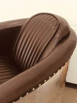 2 Aviator Tomcat Chairs Riveted Aluminum/Ribbed Leatherette - 5