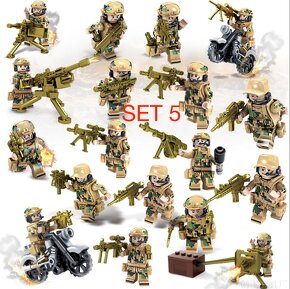 Rôzne sety vojakov 5 + doplnky - typ lego - nové - 5