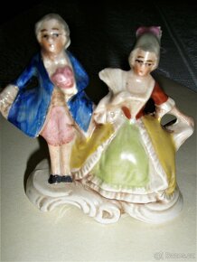 Porcelánová soška rokoko glazovaná viz foto, - 5
