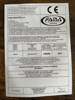 Profesionální stroj na těstoviny FAMA FMPM100 (2023) + 2 for - 5