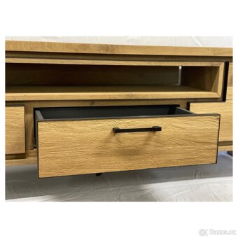 TV komoda z masivu Metalo – dub, LED, 170 cm - 5
