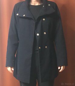 Dámský tmavě modrý kabát velikost L - 5
