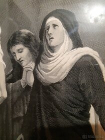 Ukřižování Krista - hedvábný gobelín, cca 1860 - 5