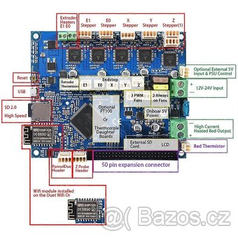 Duet 2 Wifi V1.04 32-Bit deska pro 3D Tiskárny a CNC - 5