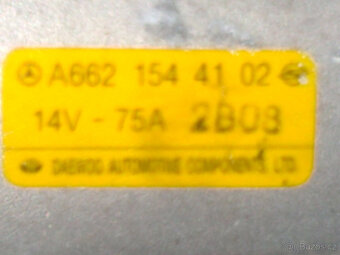alternátor, Mercedes Benz, Ssang Yong, 2.9d/88kW, 75A, NOVÝ - 5