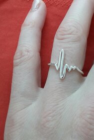 Dámský stříbrný prsten prstýnek nastavitelný otevřený tep - 5