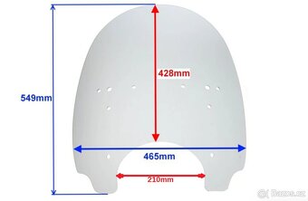 Plexi na chopper univerzální velké 56x47 cm,nové. - 5