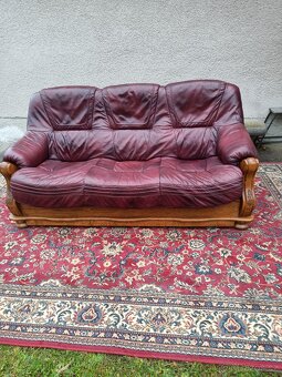 Rustikální kožený gauč . - 5