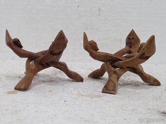 2x Vyřezávaný stojan na květináč retro - 5