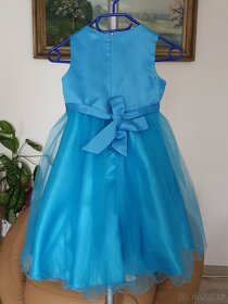 Dětské sváteční šaty v azurově modré barvě - 5