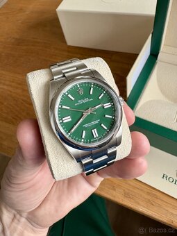 Hodinky Rolex Oyster Perpetual 41mm Green - 5