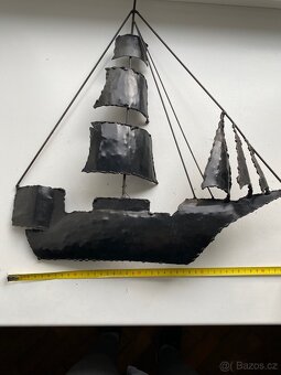 Kovová nástěnná plachetnice - ruční práce - 5