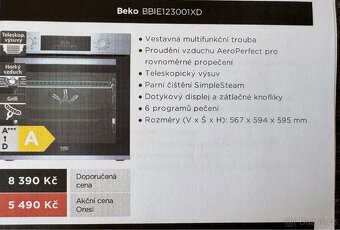 Nový LEVNÝ set BEKO - trouba + sklokeramická deska - 5