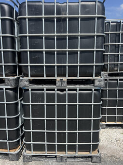 Černé IBC 1000l •FABRICKY ZREPASOVANÉ•KOV PALETA• - 5