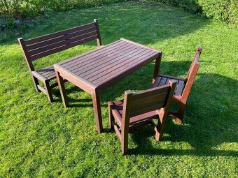 Venkovní dětský sedací set ze dřeva - 5