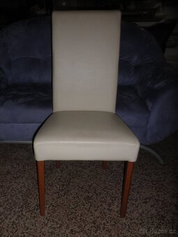 Jídelní židle s bílým potahem - 5 kusů - 5