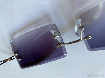Jedinečné orig. sluneční brýle fialový odstín kov - 5