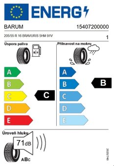 BARUM BRAVURIS 5HM 205/55 R16 91V DOT-5020 - 5