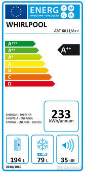 Kombinovaná lednice Whirlpool ART 6611, 195L+80L - 5