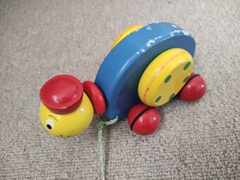 Retro tahací dřevěný šnek - 5