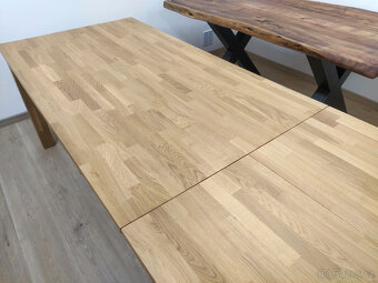 Nový jídelní stůl rozkládací masiv DUB parketový 90x180+70 - 5
