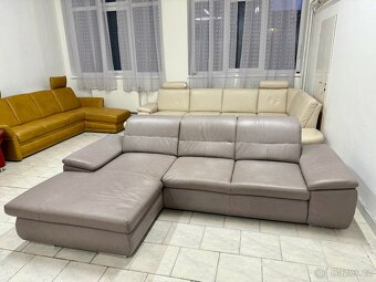 Sedací souprava rohová - kůže - 5