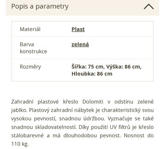 Zahradni křeslo- plastové. - 5