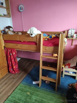 Vyvýšená postel se skluzavkou, psací stůl a polička vše Gaze - 5