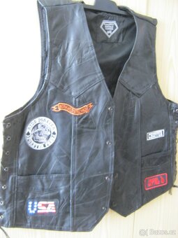 Motorkářská kožená vesta DIAMOND Plate Buffalo,vel. XXL - 5