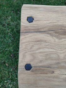 Lavice interier/exterier dřevo dub nohy kov - 5