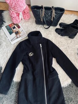 🌸Amisu🌸krásný moderní černý kabát na každý den vel. 34 - 5