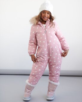 ☘️ Dívčí HVĚZDIČKOVÁ KOMBINÉZA zimní overal světlý vel. 98 - 5