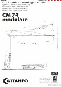 Stavební jeřáb CATTANEO CM 74 „PRONÁJEM” - 5