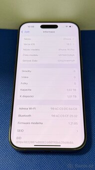 iPhone 16 Pro Pouštní Titan 1T, krásný stav - 5
