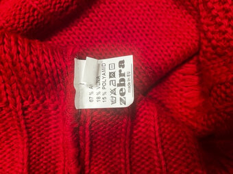 Červený dámský rolák s vlnou Zebra vel. XL / 42 - 5