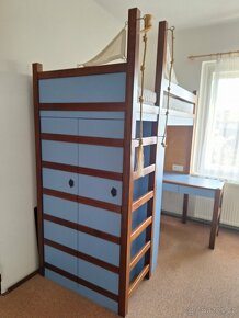 Patrová postel se šatní skříňí a psacím stolem - 5